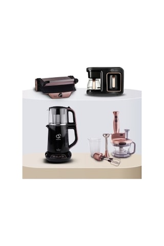 Karaca Grand Gurme Kahve Makinesi - Tost Makinesi - Çay Makinesi - Mutfak Robotu Elektrikli Çeyiz Seti