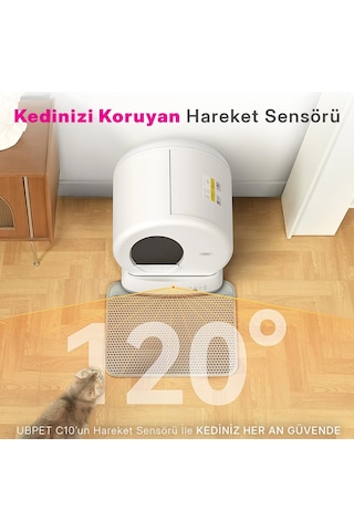 Ubpet C10 Pro Kameralı Akıllı Kedi Tuvaleti App Kontrol Akıllı Sensörler Sessiz Çalışma + Koku