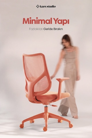 Seul Ergonomik Çalışma Sandalyesi - Turuncu