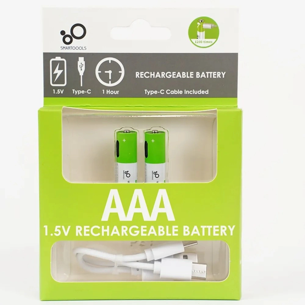 Type-c Şarjlı Li-ion Aaa İnce Pil 1.5v 750mwh 2li Paket