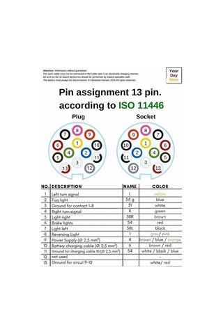 Römorklar Ve Karavanlar İçin 13 Pinli Adaptör, Vidalı Konnektör, 13 Pinli