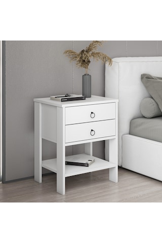 Dekorosso Zen Modern 2 Çekmeceli Komodin Beyaz