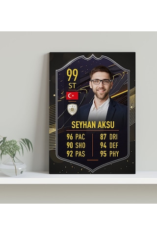 Kişiye Özel Kanvas Tablo Futbolcu Kartı 30X50Cm-7