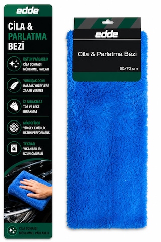 Edde Araba Araç Oto Cila Ve Parlatma Bezi Gri 50 70 Cm Oto Detailing