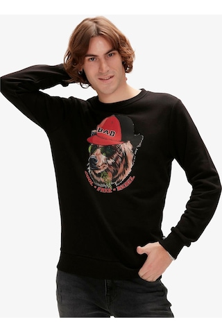 Bad Bear Rebel Crewneck Erkek Siyah Sweatshirt 23.02.12.019-c01 Siyah