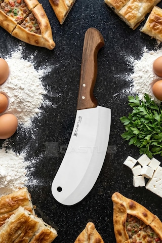 Wood Serisi Ceviz Sap Mutfak Börek Pide Pizza Şef Bıçağı Et Ekmek Sebze Salata Şef Bıçak Lzg-100