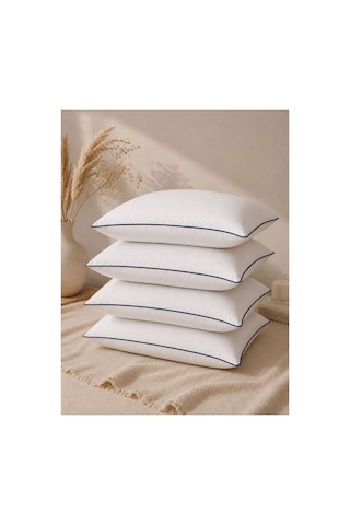 4 Adet Biyeli Yastık Lacivert Serisi 1000gr Silikon Boncuk Elyaf Dolgulu 50 x 70 CM