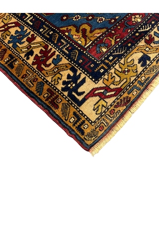 El Dokuma Eski Yahyalı Halısı 106x180 Kök Boya %100 Yün Halı Kırmızı
