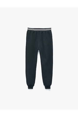 Koton Pamuklu Beli Lastikli Şardonlu Jogger Eşofman Altı Lacivert 7wmb40020tk