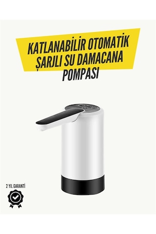 Znv Zenvia Mey İthalat 8000mah Şarjlı Damacana Su Pompası Tek Tuşla Otomatik Su Alımı 40-80 Sn Dolum Katl Renkli