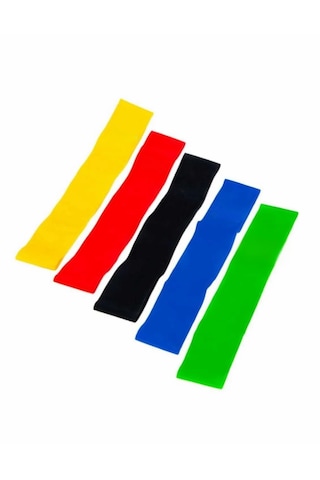 5 Adet Pilates Bandı Plates Egzersiz Direnç Lastiği Seti