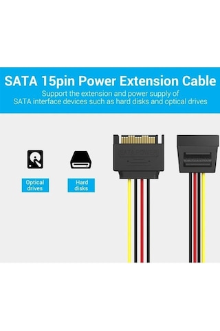 Vention Sata Power Kablo 0.3 Santimetre
