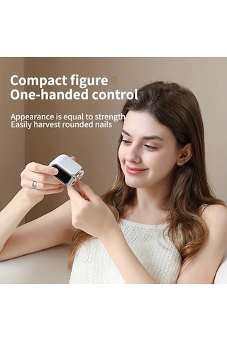 Willowhaven Siyah Akıllı Elektrikli Tırnak Makası Anti Sıkıştırma Parlatma Aydınlatma Taşlama Uzun Pil Ömrü Taşınabilir Premium Ambalaj Ideal Hediye Halloween