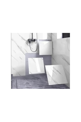 6 Adet Yapışkanlı Beyaz Mermer Desenli Sticker 30x30 Cm Diğer