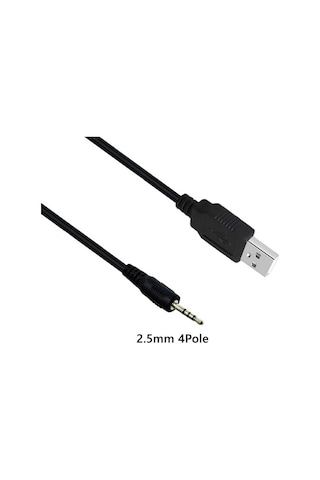1 Metre Usb To 2.5 Mm Aux Kablo Kameralı Kol Saati Kablosu