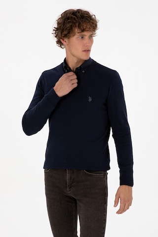U.S. Polo Assn. Erkek Slim Fit V Yaka Lacivert Basic Triko Kazak 50313662-VR033