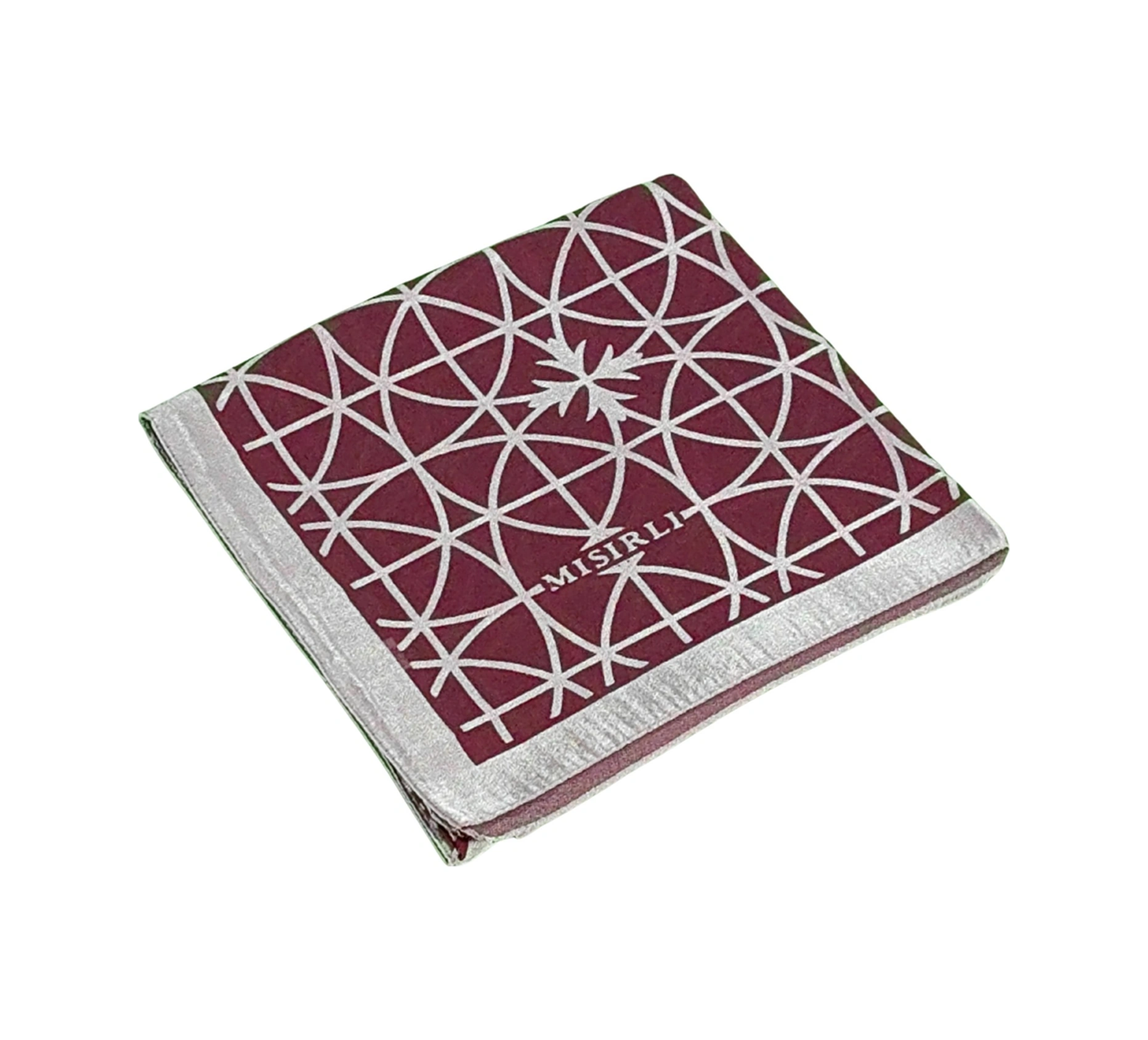 Mim Eşarp Mısırlı Eşarpları Devore Geometrik Desenli Eşarp Bordo