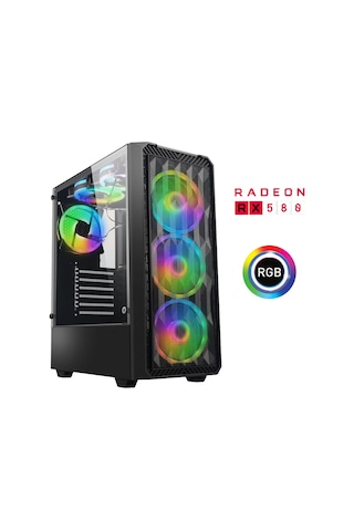 Xaser XSR795 i7-4770 16 GB 512 GB M.2 NVMe SSD 8 GB RX580 24" Free Dos Masaüstü Oyuncu Bilgisayarı