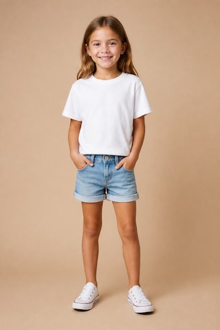 Eray Alp Kids Unisex Çocuk Beyaz Basic Tişört Yazlık Günlük Model