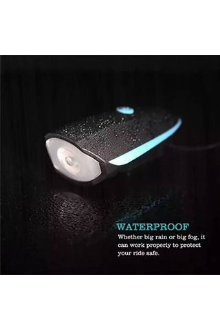 Çakarlı 120 Desibel 3 Modlu Elektronik Bisiklet Korna Ön Far Siyah