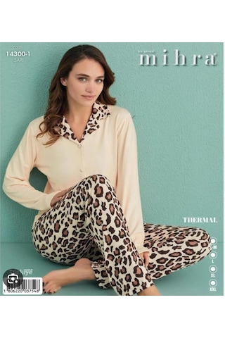 Arcan Mihra Kadın Gömlek Yaka Termal Pijama Takımı 14300/1 - 1 Adet 001