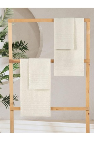 50x90 70x140 Cm Dora 4'lü Banyo Havlusu Seti Krem