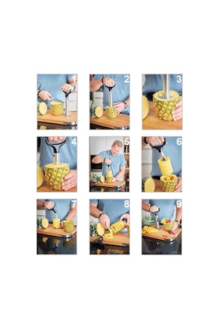 Rösle Ananas Dilimleyici Pro 12849 - Paslanmaz Çelik Abs, Kulp Uzunluğu 27 Cm, Çaba Harcamadan Ananasları Eşit Dil