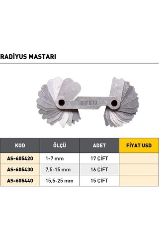 Fett 0,4-7mm Asimeto Diş Tarağı As-605508
