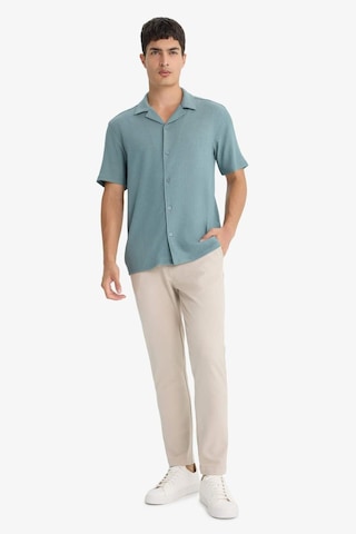 Defacto Modern Fit Polo Yaka Penye Kısa Kollu Gömlek C4125ax25smgn1249 Yeşil