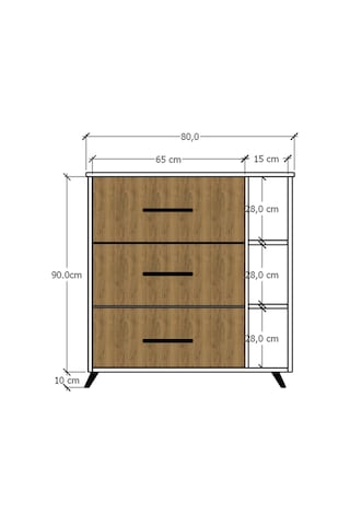 Esyah 3 Kapaklı Raflı Çok Amaçlı Ayakkabılık Ahşap - Beyaz