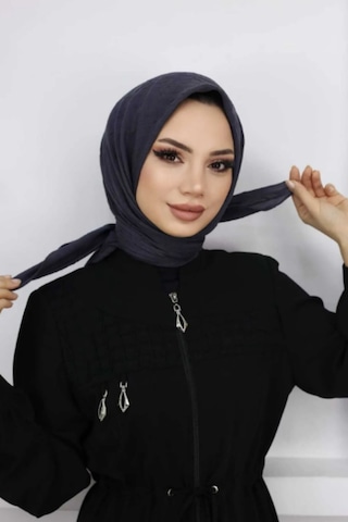 Melodi Scarf Kadın Tesettür Pratik Bambu Kraş Eşarp Antrasit Antrasit