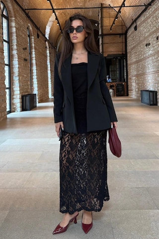 Madmext Siyah Astarlı Kadın Blazer Ceket Mg2508 Siyah