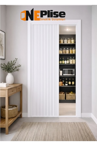 Premium Seri Kapı Seperatörü - Estetik Akordiyon Plise Perdesi Ölçü Aralığı 0-100 Cm X 0-230 Cm Ölçü - 100X230