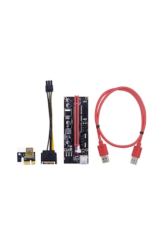 Pce 4248 Pcı E Express 1x To 16x Usb 3.0 009s Riser Yükseltici Uzatma Kartı 4 Ve 6 Pin Girişli Ekran Kartı Güvenlik Kilitli Altın Kaplama Bağlantı Noktalı 008s