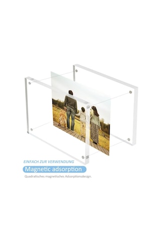 Sezanrpt Akrilik Resim Çerçevesi 6 X 9 Cm, Şeffaf Çift Taraflı Manyetik Fotoğraf Bloğu Çerçevesi, Masaüstü Ç