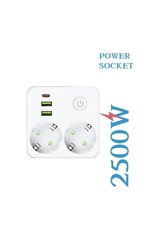 Xuweiwei Beyaz Ql 86u 5 Eu Prizli Güç Şeridi Çoklu Seviyeli Adaptör Masaüstü Duvar Adaptörü Yatak Mutfak Oturma Odası