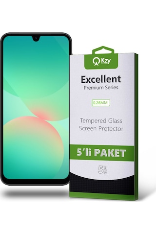 Samsung Galaxy A26 İle Uyumlu Temperli Ekran Koruyucu Kırılmaz Cam Ekonomik 5'li Paket