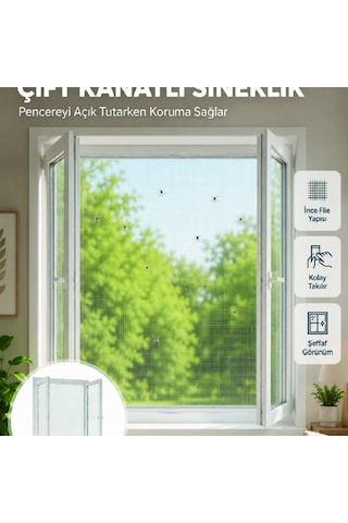 Pencere Ve Balkon İçin Çift Kanatlı Sinek Koruma Sinekliği