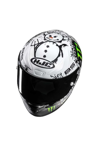 Hjc Rpha1 V2 Carbon Snow Dıablo Mc10sf Siyah Beyaz Yeşil