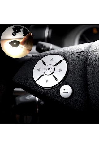 Mercedes C Serisi Direksiyon Tuş Kaplaması Gümüş W204 2008-2010