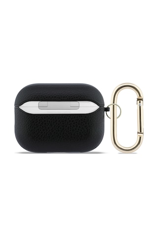 Apple Airpods Pro 3 Uyumlu Kılıf Guess Lisanslı Anahtarlıklı Pu Deri Siyah