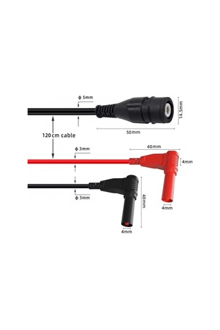 P1207 Bnc Erkek - 4mm Banana Dönüştürücü Osiloskop Kablosu - 120cm