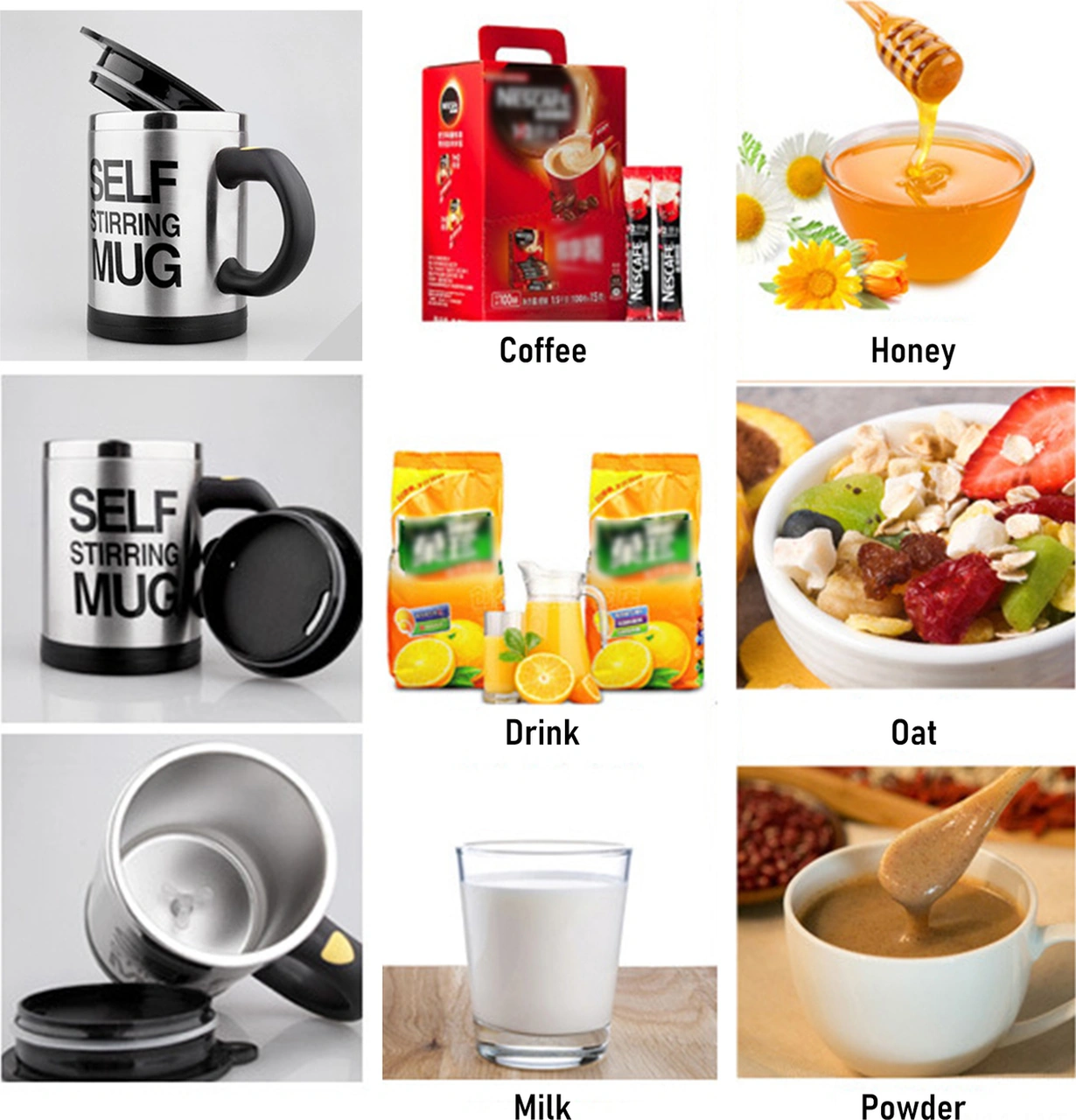 Youtek 400ml Çift Katlı Paslanmaz Çelik Otomatik Kahve Karıştırıcı Bardak - Elektrikli Karıştırıcı, Sıcak/soğuk İçecekler İçin Ev/ofis/outdoor Kullanıma Uygun Siyah