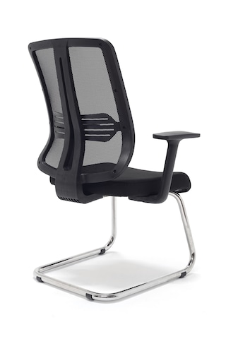 Zeon Büro Ofis Sistemleri // Comfort Visitor Black Misafir Bekleme Koltuğu Sabit Krom Ayak Siyah