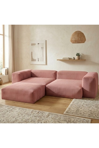 Relax Köşe Koltuk Takımı Sünger Koltuk Kanepe Divan Gül Kurusu