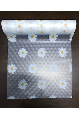 Papatya Tasarımlı Kaymaz Raf Astarı Rulosu -mutfak, Buzdolabı & Dolaplar Için Çekmece Matı, 45 X 10 Şeffaf