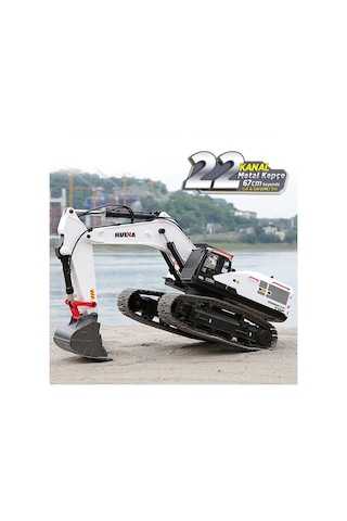 Huına 1/14 Profesyonel 2022 22 Kanal Rc Model 4 Farklı Kepçeli Ekskavatör Kazıcı Uzaktan Kumandali Çok Fonksiyonlu İş Makinası - 2.4g Sesli & Işıklı