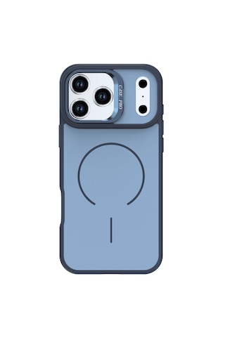 Apple Uyumlu iPhone 17 Pro Max Flexa Magsafe Kapak Şeffaf Darbe Emici İnce Premium Kılıf Mavi