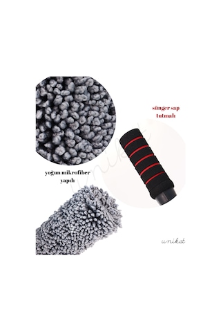 Mikrofiber Bürgülü Araç İç Dış Toz Alma Jant Yıkama Fırçası 1 Adet