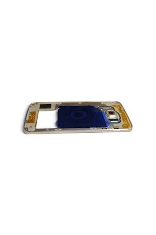 G925 Orta Kasa Galaxy S6 Edge Uyumlu Gold Renk Orta Kasa Çerçeve + Ses Açma On Off Tuş Plastik Kamera Camı Ve Hoparlör
